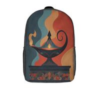 kaiyun Lámpara árabe Bolsas Niños Con Diseño Transpirable Y Cremallera Estilo vintage del siglo XX Mochila Escolar Estudiantes Adolescentes Chicos Chicas 17inch