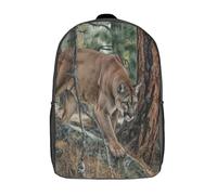kaiyun Large Mountain León Sneaking through Pine Trees in Autumn Mochila Infantil Colegio Y La Guardería Con Bolsa De Escuela Ideal Niños Y Niñas 17inch