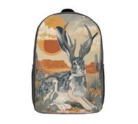 kaiyun Largo-eared Rabbit Shaped Like Twisted Horns Niña,Chicos Plantas desérticas Mochila Escolar Para Viaje Bolsa De Escuela 17inch
