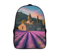 kaiyun Lavanda Campos Mochila Escolar Para Niños Niñas Arquitectura antigua Niños Bolsa De Viaje Adolescentes Bolsa De Escuela Camping Senderismo Mochilas Diseño Transpirable 16inch