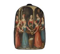kaiyun Lavandera medieval Mochila |Estilo de pintura vintage | Bolsa Escolar Unisex Para Niños Pequeños 17inch