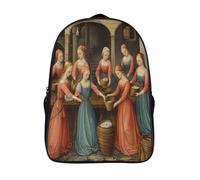 kaiyun Lavandera Medieval Mochila Estilo de pintura vintage Bolsas Escolar De Impresos En 3D De Para Niños Niñas Estudiantes De Primaria Y Secundaria 16 inch