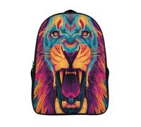 kaiyun León Head Front Pattern Mochila Infantil Bolsa De Escolar Niña Niño Bolsas Mochilas Para Colegio Viaje Cámping 16 inch