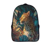 kaiyun Leopardo in The Brightly Lit Bosque Mochilas Para Chicos Y Chicas Adolescentes Bolsa De Escuela 16 inch Gran Capacidad Con Hebilla De Ajust