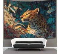 kaiyun Leopardo in The Brightly Lit Bosque Tapiz Pared, Tapices De Pared,Colcha De Pícnic,Manta De Pared, Decorativo Toalla De Playa 130cmx150cm