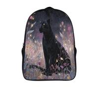 kaiyun Leopardo Sitting Under The Starry Night Sky Niña,Chicos Mochila Escolar Para Viaje Bolsa De Escuela 16 inch
