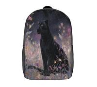 kaiyun Leopardoo Sitting Under The Starry Night Sky Mochilas Escolares Niña Niño Backpack Juveniles Adolescentes Bolsas Multi-bolsillo 17inch