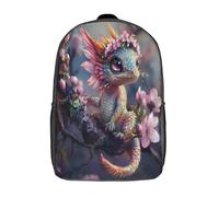 kaiyun Little Dragón Climbing on The Flower Tree - Flores Mochila Escolar Para Niños Viaje Bolsas Para Portátil Adolescentes Alta Capacidad Bolsa De Escuela 17inch