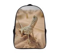 kaiyun Little Lagarto Lying on The Desierto Animal,mochilas De Viaje Impresas En 3D, Ligero Y Transpirable Bolsa De Escuela Escolar Para Niños 16 inch