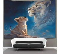 kaiyun Little León Looking Up Tapiz Estético Del Dormitorio - De Pared Independiente Decoración De La Habitación Sky León Spirit 150cmx200cm