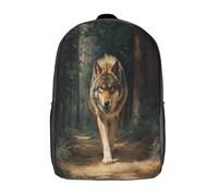 kaiyun Lobo boca abierta, camino a la floresta Mochila Escolar Para Niños Gran Capacidad En 3D Para Estudiantes De Primaria Y Secundaria De 17inch
