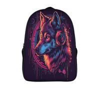 kaiyun Lobo feroz Mochilas Infantiles Animal 3D Impreso Niños De Colegio Viajes Deportes Bolsa De Escuela 16 inch