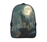 kaiyun Lobo Pack Mochila Escolar Con Full Luna Mochila Niños Mochila Viajes Deportivos Mochilas De Regreso A La Escuela Adolescentes Niños Niños Y Niñas Regalos 16inch