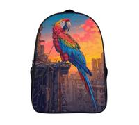 kaiyun Loro Niños,Mochilas Escolares Adolescentes,Arquitectura Estilo Cómic Alta Capacidad Bolsas Infantil,Informal Primaria Y Secundaria 16 inch