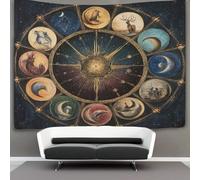 kaiyun Los doce signos del zodiaco Tapiz Para,Formando un círculo Tapices Artísticos Decoración Para Colgar En La Pared Para Sala De Estar Dormitorio Y Dormitorio 70cmx100cm