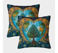 kaiyun Love, The Árbol de la Vida con Cremallera, Funda De Cojín,40x40cm 2 Paquetes Adecuada para Fiesta Temática De Sofá De Dormitorio