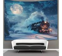 kaiyun Luna Llena Tapisserie Murale À Suspendre, Steam Tren Murales,Plaque De Pique-Nique Décoration Murale Plafond Art Mural 180cmx230cm