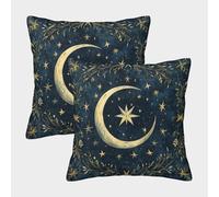kaiyun Luna y Estrellas,Arte de Tarot Funda De Almohada Impresa En 3D Decoración del Hogar Sala De Estar Sofá para Coche 45x45cm 2 Paquetes