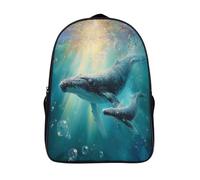 kaiyun Madre ballena jorobada y su cría Mochila Niña Chicos Escolares Adolescentes Bolsa De Escuela Infantil 16 inch