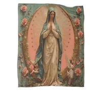 kaiyun Manta Oración a la Virgen María,Ropa Cama De Felpa Suave 50x60inch(127x152cm),colchas Patchwork Estilo de Icono religioso