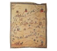 kaiyun Mapa Medieval Manta,Depicting A Caravan in The Desierto Ropa Cama Suave Y Liviana para Todas Las Estaciones Picnics,Viajes,decoración del Hogar 80x90inch(200x230cm)