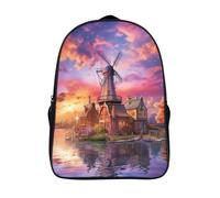 kaiyun Molino de viento Mochila Escolar Para Niños Gran Capacidad Tierra del Agua En 3D Para Estudiantes De Primaria Y Secundaria De 16 inch