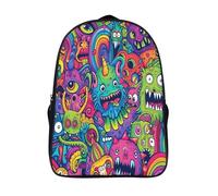 kaiyun Monstruos adorables Artee de dibujos animados Mochilas Escolares Adolescentes Para Escuela Intermedia Niño Y Niñas Bolsas Escolares 16 inch