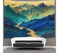 kaiyun Montañas Tapisserie Murale À Suspendre, Río dorado Murales,Plaque De Pique-Nique Décoration Murale Plafond Art Mural 180cmx230cm