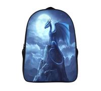 kaiyun Mountain Top Under The Moonlight Mochila Escolar Para Infantil Cute Blue Dragon Niño Niña,Alta Capacidad Mochilas Viaje De Bolsas Para 16 inch