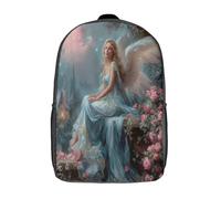kaiyun Mujer angelical Niña,Chicos Estilo de arte fantástico Mochila Escolar Para Viaje Bolsa De Escuela 17inch