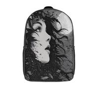 kaiyun Mujer bajo la luz de la luna Mochila Escolar Para Niños Arte de fantasía gótica Viaje Bolsas Para Portátil Adolescentes Alta Capacidad Bolsa De Escuela 17inch