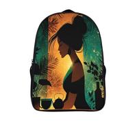 kaiyun Mujer segura de sí misma Mochila Escolar Para Niños Hojas Verdes, Flores de Té de Hierbas Viaje Bolsas Para Portátil Adolescentes Alta Capacidad Bolsa De Escuela 16 inch