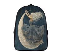 kaiyun Mujer with Long Silver Hair Dances on The High Moon Mochilas Hombre Chicas Dibujos animados Bolsas Para Trabajo,viaje,diario,escolar Y Escolares De Gran Capacidad 16 inch