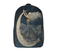 kaiyun Mujer with Long Silver Hair Dances on The High Moon Mochilas Hombre Chicas Dibujos animados Bolsas Para Trabajo,viaje,diario,escolar Y Escolares De Gran Capacidad 17inch