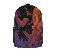 kaiyun Murciélagos Flying Across The Moonlit Sky Bolsa Unisex, Mochila Escolar Para Adolescentes Ultraligero 17inch