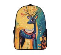 kaiyun Mystical Deer Mochila Niña Chicos Naive Art Style Bolsa De Escuela Adolescentes Colegio Infantil 16 inch