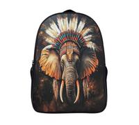 kaiyun Native American Headdress Mochilas Infantiles Elephant 3D Impreso Niños De Colegio Viajes Deportes Bolsa De Escuela 16 inch