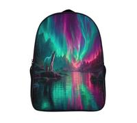 kaiyun Neon Oso polar at Night Mochila Niña Chicos Aurora boreal Escolares Adolescentes Bolsa De Escuela Infantil 16 inch