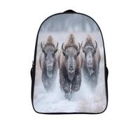 kaiyun Nieve Mochilas Para Chicos Y Chicas Bisonte Cubierto Adolescentes Bolsa De Escuela 16 inch Gran Capacidad Con Hebilla De Ajust