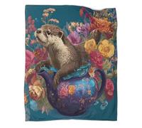 kaiyun Nutria Swimming in A Teapot Manta Estampada Cálida,para Acampar Al Aire Libre Colcha Patchwork Ligera para Sofá Cama 70x80inch(180x200cm)
