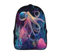 kaiyun Océano misterioso y extraño Pulpo coral,mochilas De Viaje Impresas En 3D, Ligero Y Transpirable Bolsa De Escuela Escolar Para Niños 16 inch