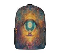 kaiyun Ojo de geometría sagrada Mochila Infantil Meditative Figura humana Cráneo Bolsa De Escolar Niña Niño Bolsas Mochilas Para Colegio Viaje Cámping 17inch