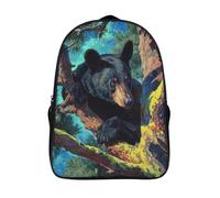 kaiyun Oso negro trepando a la rama de un árbol Bolsa Unisex, Mochila Escolar Para Adolescentes Ultraligero 16 inch