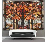 kaiyun Otoño Oak Pattern Tapiz Para Colgar En La Pared Stained Glass Ventana Tapices Estéticos,decoración De Dormitorio, Sala De Estar,dormitorio 100cmx150cm