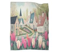 kaiyun Paisaje pintoresco Manta Súper Suave | Tulipánán Fields in Bloom Manta para Sofá | Funda De Viaje Cómoda Y Esponjosa 50x60inch(127x152cm)