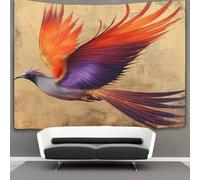 kaiyun pájaro of Paradise Tapiz Para Colgar En La Pared, Volando with Huge Tail Tapices Decoración Para Sala De Estar Dormitorio 100cmx150cm