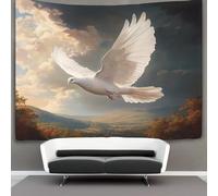 kaiyun Paloma blanca Algodon Sheets Curtains Tapices,Volando in The Air Decoración De Pared Tapiz,para Dormitorio, Salón, Casa 180cmx230cm