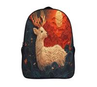 kaiyun Paper Cutting Art Chinese Deer,mochilas De Viaje Impresas En 3D, Ligero Y Transpirable Bolsa De Escuela Escolar Para Niños 16 inch
