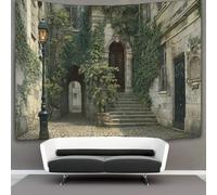 kaiyun Patio parisino de finales del siglo XIX Decoraciones Tapiz Impresión 3D Manta De Pared Póster Ideal Como Decoración De Habitación, Salón Y Dormitorio 100cmx150cm