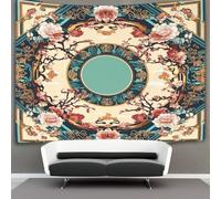 kaiyun Patrón de matrimonio feliz Tapiz Para Colgar En La Pared, Imagen geométrica de estilo pop Tapices Decoración Para Sala De Estar Dormitorio 180cmx230cm